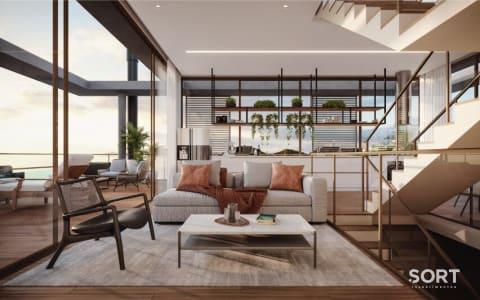 Sala de estar Apartamento Vista Mar no Edifício Horizon Luxury Residences Sala de estar Apartamento Vista Mar no Edifício Horizon Luxury Residences