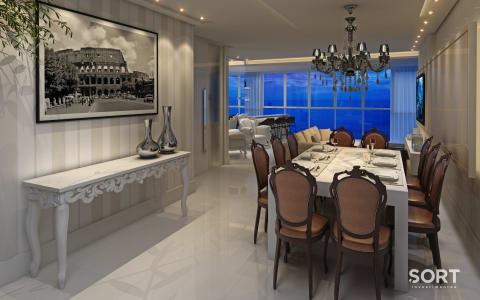 Sala de Jantar Apartamento Frente Mar Andar Alto no Edifício One Tower Sala de Jantar Apartamento Frente Mar Andar Alto no Edifício One Tower