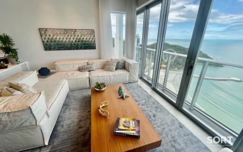 Sala de Estar Apartamento Frente Mar no Edifício Splendido Sala de Estar Apartamento Frente Mar no Edifício Splendido