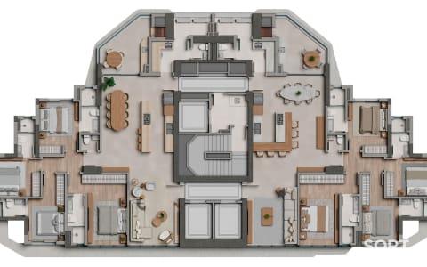 Planta Apartamento Quadra Mar no Edifício Alaia Planta Apartamento Quadra Mar no Edifício Alaia