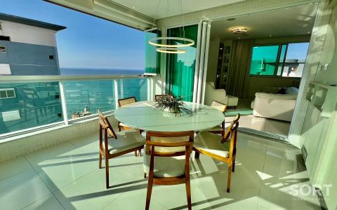 Mesa Jantar Apartamento Vista Mar no Edifício Luar Biasa Mesa Jantar Apartamento Vista Mar no Edifício Luar Biasa