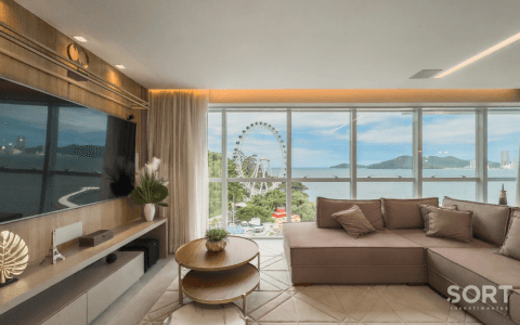 Sala de estar Apartamento no Edifício Sky Tower frente mar Sala de estar Apartamento no Edifício Sky Tower frente mar